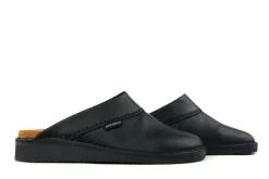 Pantoffels^Amako Zweedse Muilen Zwart Glad