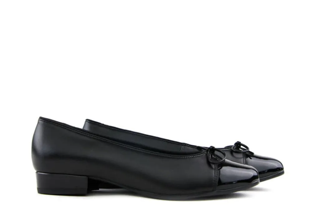 Ballerina's | Loafers / Instappers^Ara Ballerina Bari Zwart Leer Lak