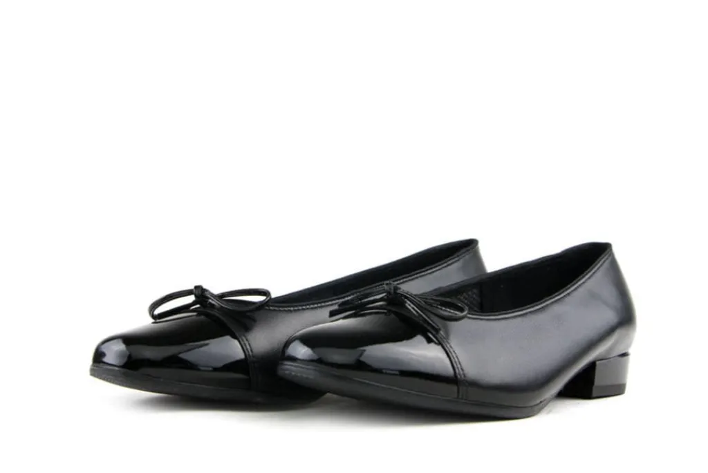 Ballerina's | Loafers / Instappers^Ara Ballerina Bari Zwart Leer Lak