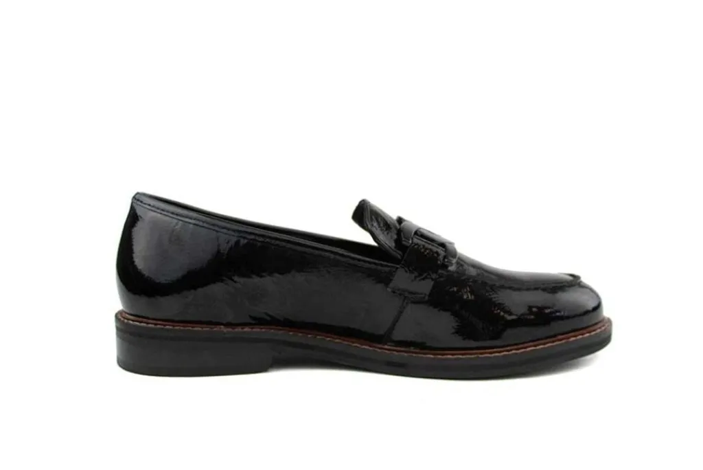 Instappers | Loafers / Instappers^Ara Loafer Ketting Schwarz Lack