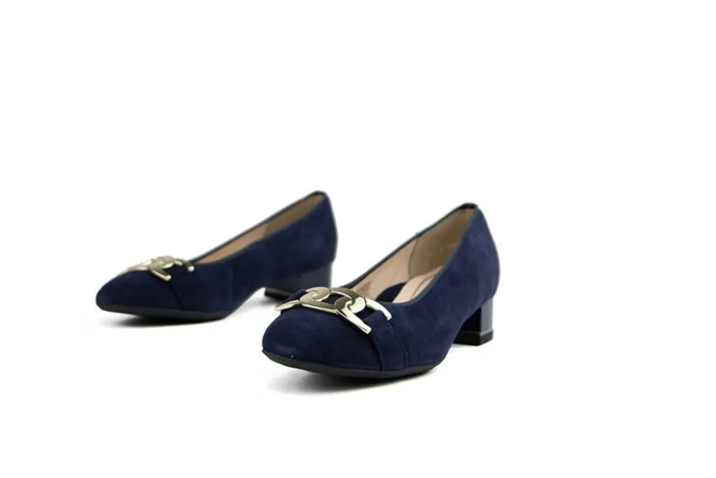 Pumps^Ara Pumps Ketting Donkerblauw Suede