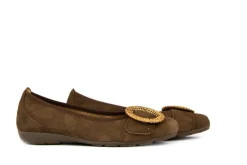 Ballerina's | Loafers / Instappers^Gabor Ballerina Gesp New Whisky Samtchevreau