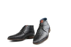 Hoge Veterschoenen | Nette Schoenen^Berkelmans Albardon Black Brown Kroko
