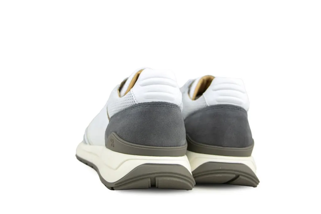 Sneakers^Berkelmans Sneaker Hondo White Calf Grey Suede
