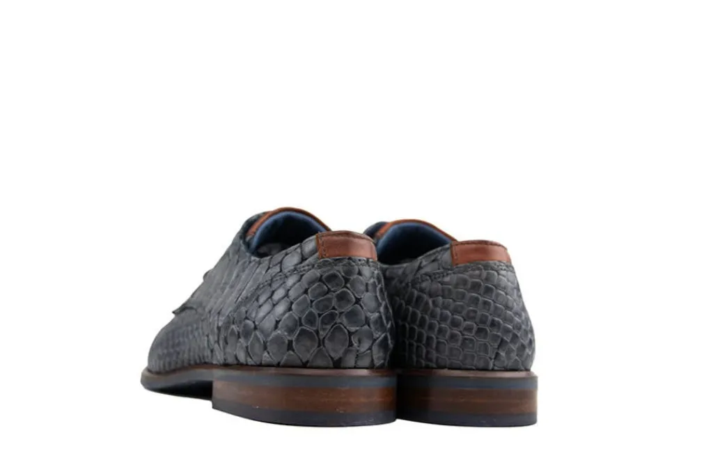 Veterschoenen | Nette Schoenen^Berkelmans Veter Cartagena Reptile Black Grey