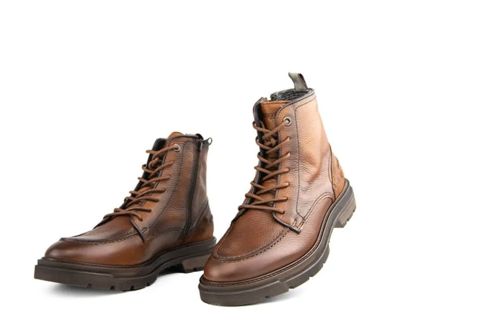 Veterboots En Bikerboot^Berkelmans Veterboot Riga Cognac Grain