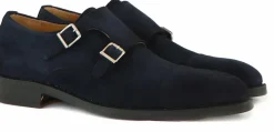 Gespschoenen | Nette Schoenen^Berwick Gesp Blauw Baltic Suede