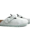Slippers | Sandalen En Slippers^Birkenstock Boston Suede Pure Sage Narrow