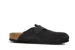 Slippers | Sandalen En Slippers^Birkenstock Boston Suede Velvet Grey Narrow