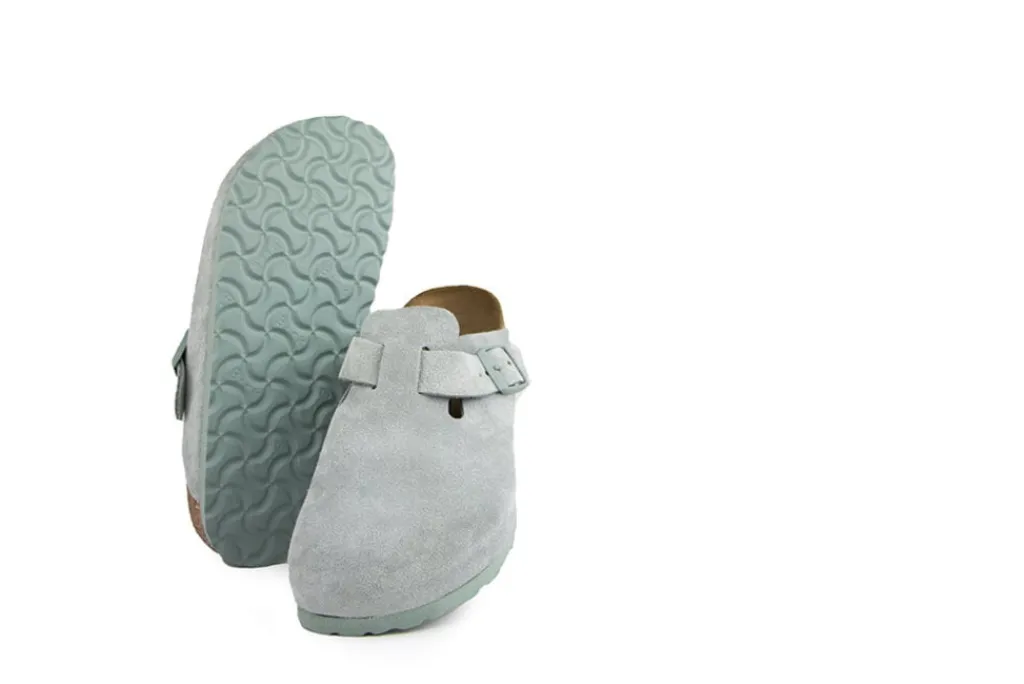 Slippers | Sandalen En Slippers^Birkenstock Boston Suede Pure Sage Narrow