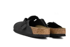 Slippers | Sandalen En Slippers^Birkenstock Boston Suede Velvet Grey Narrow