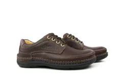 Veterschoenen^Clarks Nature Three Mahogny Leather