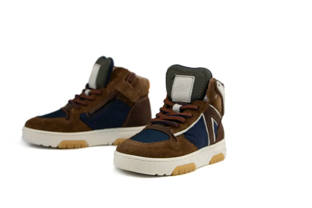 Sneakers^CLIC Hoge Sneaker Mogano Sigaro