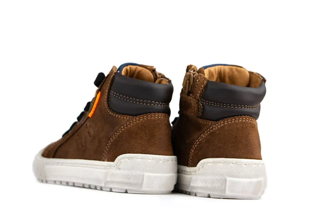 Veterschoenen^Develab Hoge Veter Cognac Suede