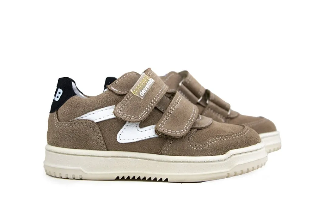 Sneakers^Develab Klittenband Sneaker Taupe Suède