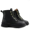 Veterboots En Bikerboots^Develab Veterboot Black Nappa