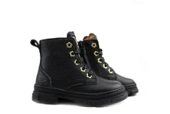 Veterboots En Bikerboots^Develab Veterboot Black Nappa