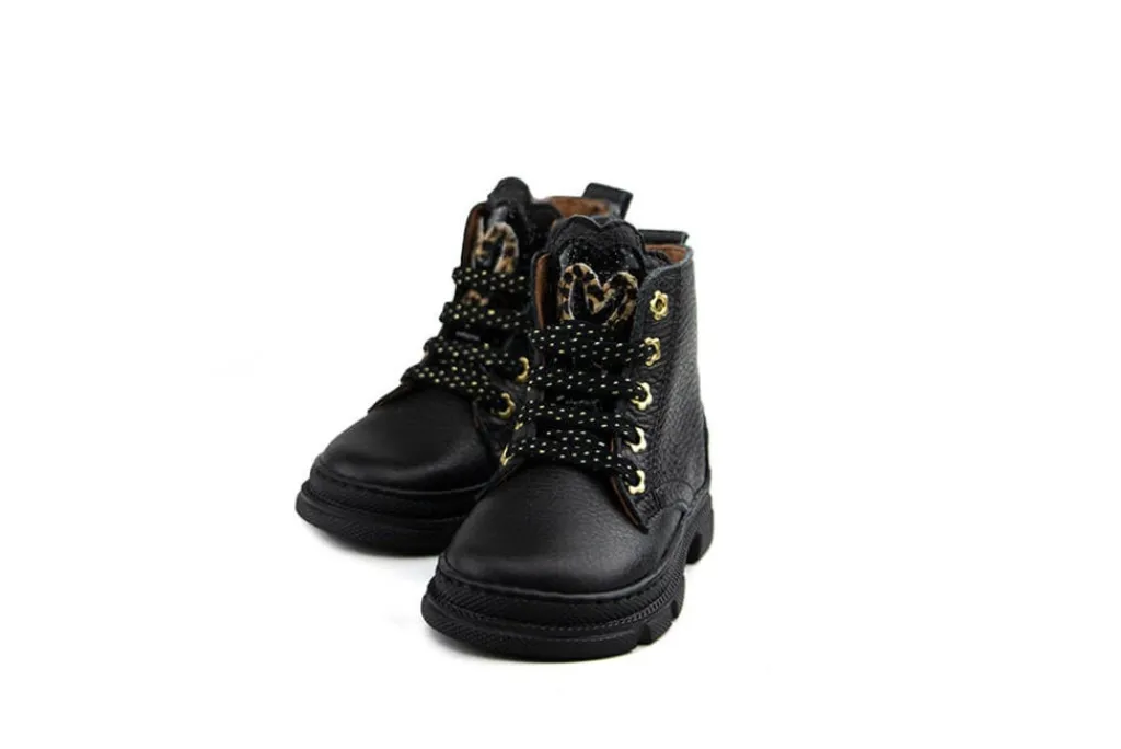 Veterboots En Bikerboots^Develab Veterboot Black Nappa