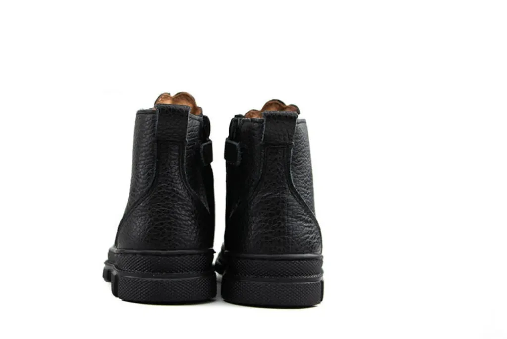 Veterboots En Bikerboots^Develab Veterboot Black Nappa