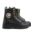 Veterboots En Bikerboots^Develab Veterboot Smiley Black Nappa