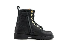 Veterboots En Bikerboots^Develab Veterboot Smiley Black Nappa