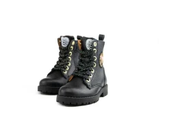 Veterboots En Bikerboots^Develab Veterboot Smiley Black Nappa