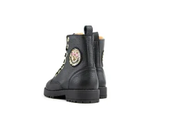 Veterboots En Bikerboots^Develab Veterboot Smiley Black Nappa