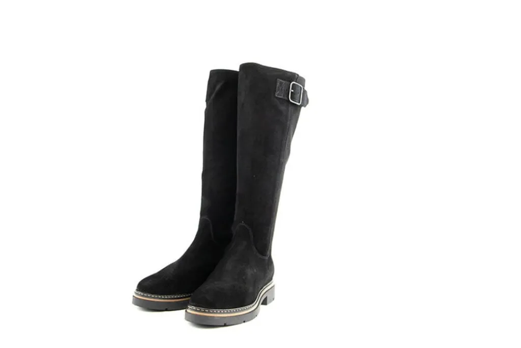 Laarzen^DL-Sport DL Sport Laars Gesp Velour Nero