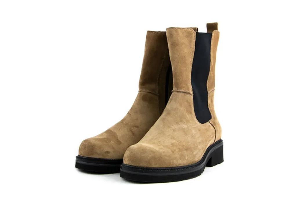 Enkellaarzen | Wijdte H^Durea Chelsea Boots Bruin Suede H-leest