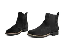 Enkellaarzen | Wijdte H^Durea Enkellaars Zwart Fox Suede H-leest