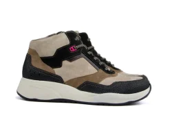 Sneakers | Wijdte H^Durea Hoge Sneaker Zwart Seppia Bordeaux H