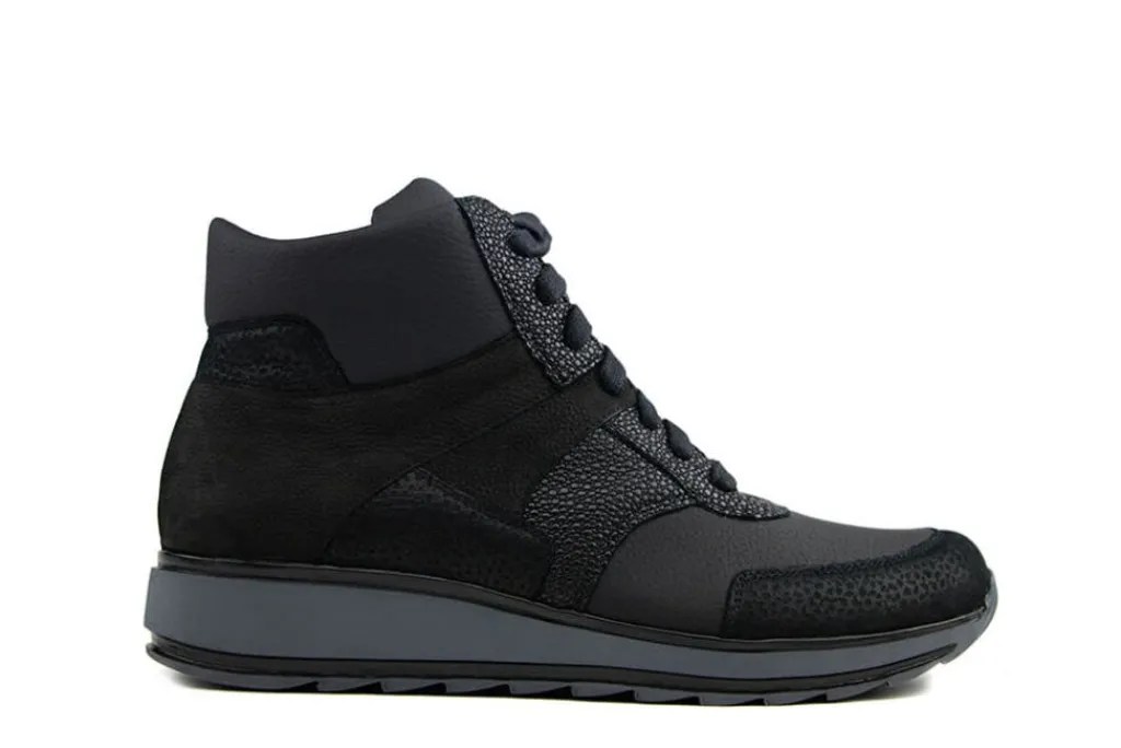Sneakers | Wijdte H^Durea Hoge Sneaker Zwart H-leest