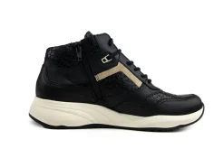 Sneakers | Wijdte H^Durea Hoge Sneaker Zwart Kroko Seppia