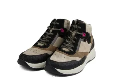 Sneakers | Wijdte H^Durea Hoge Sneaker Zwart Seppia Bordeaux H