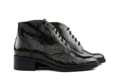 Veterschoenen | Wijdte K^Durea Hoge Veter Donkerbrons Lak K
