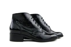 Veterschoenen | Wijdte H^Durea Hoge Veter Zwart Lak H
