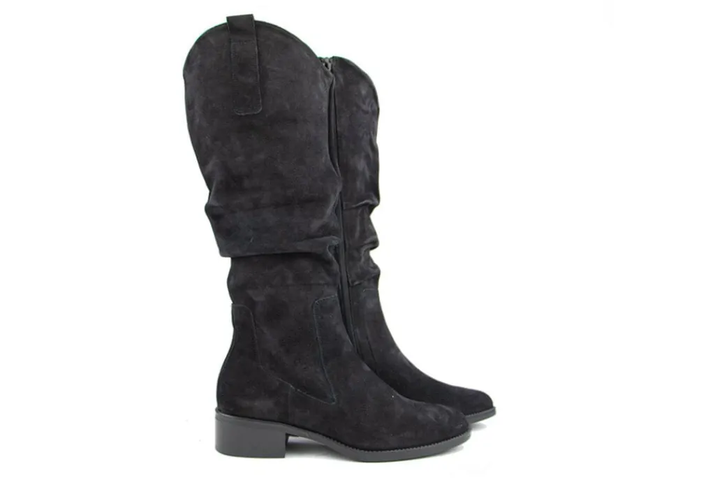 Laarzen | Wijdte H^Durea Laars Zwart Fox Suede H-leest