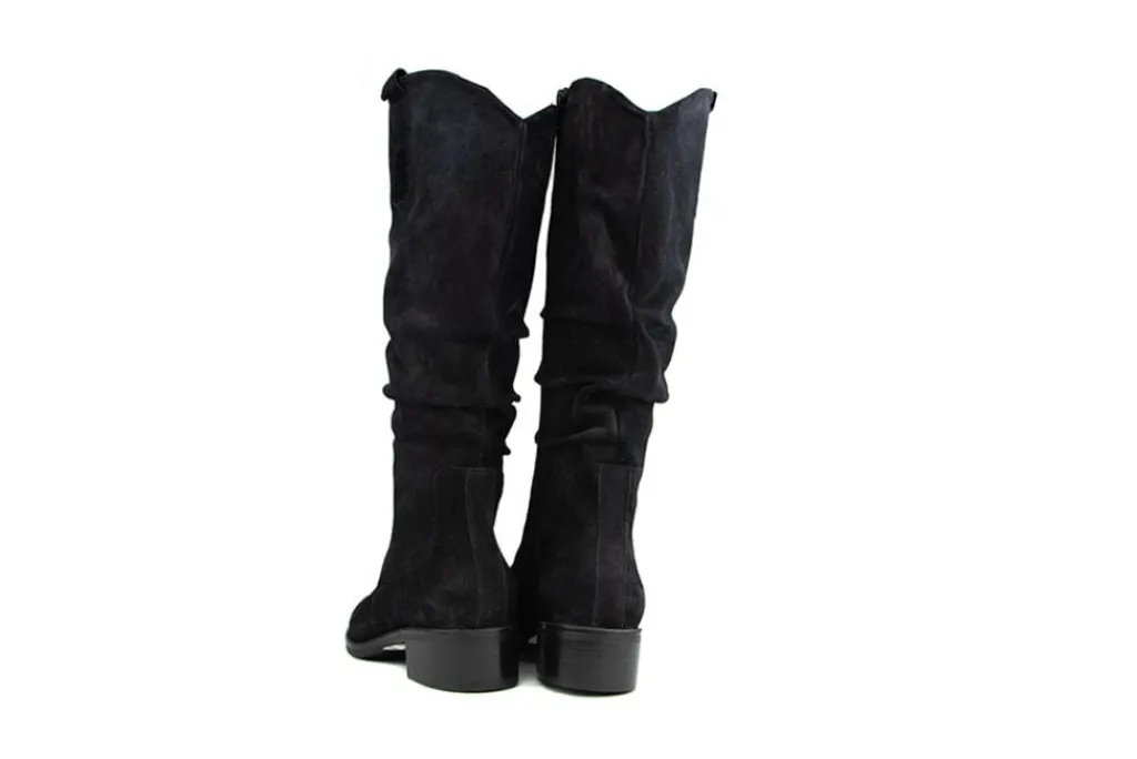Laarzen | Wijdte H^Durea Laars Zwart Fox Suede H-leest