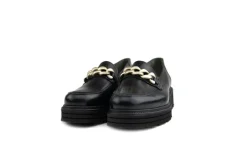 Loafers | Wijdte K^Durea Loafer Ketting Zwart Leer K-leest