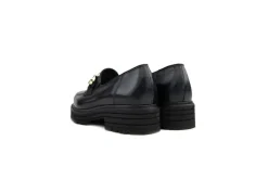 Loafers | Wijdte K^Durea Loafer Ketting Zwart Leer K-leest