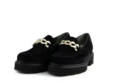 Loafers | Wijdte K^Durea Loafers Chain Zwart Suede K-leest