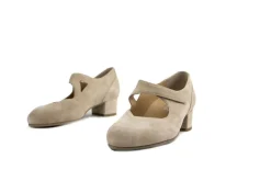 Pumps | Wijdte K^Durea Pump met Band Licht Taupe Suede