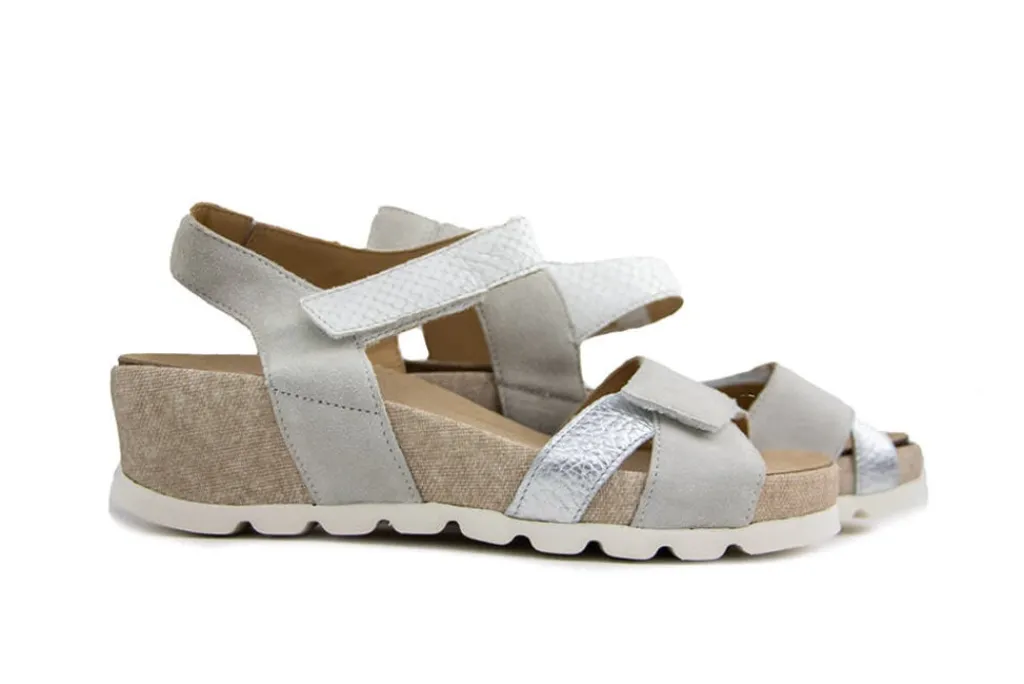 Sandalen En Slippers | Wijdte H^Durea Sandaal Offwhite Zilver Wit Zand
