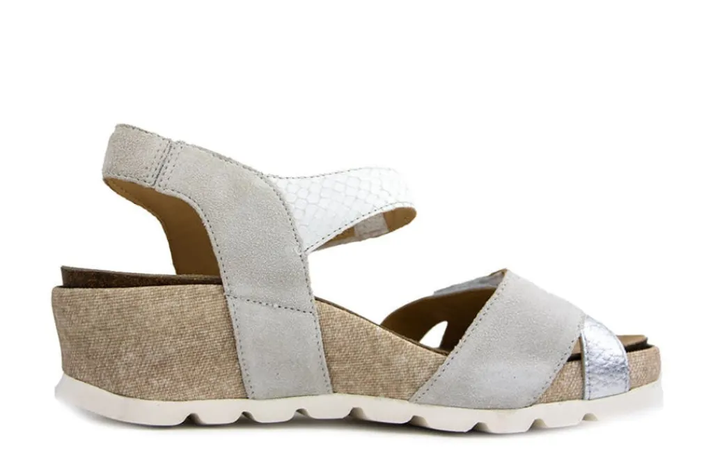 Sandalen En Slippers | Wijdte H^Durea Sandaal Offwhite Zilver Wit Zand