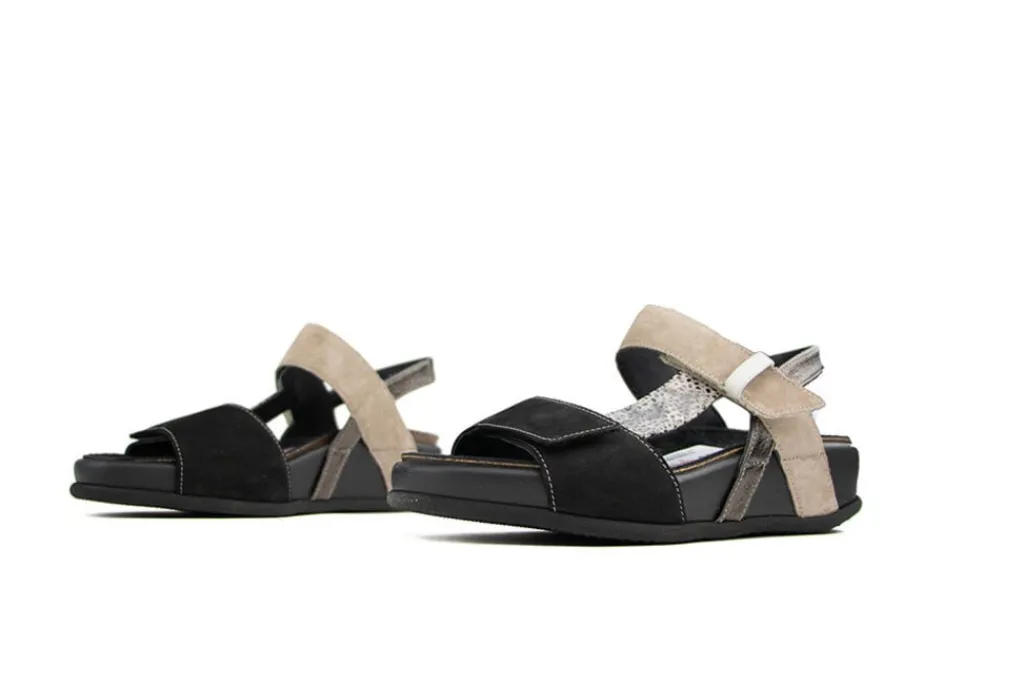 Sandalen En Slippers | Wijdte H^Durea Sandaal Zwart Taupe Walnoot H-leest