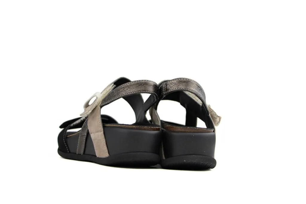 Sandalen En Slippers | Wijdte H^Durea Sandaal Zwart Taupe Walnoot H-leest