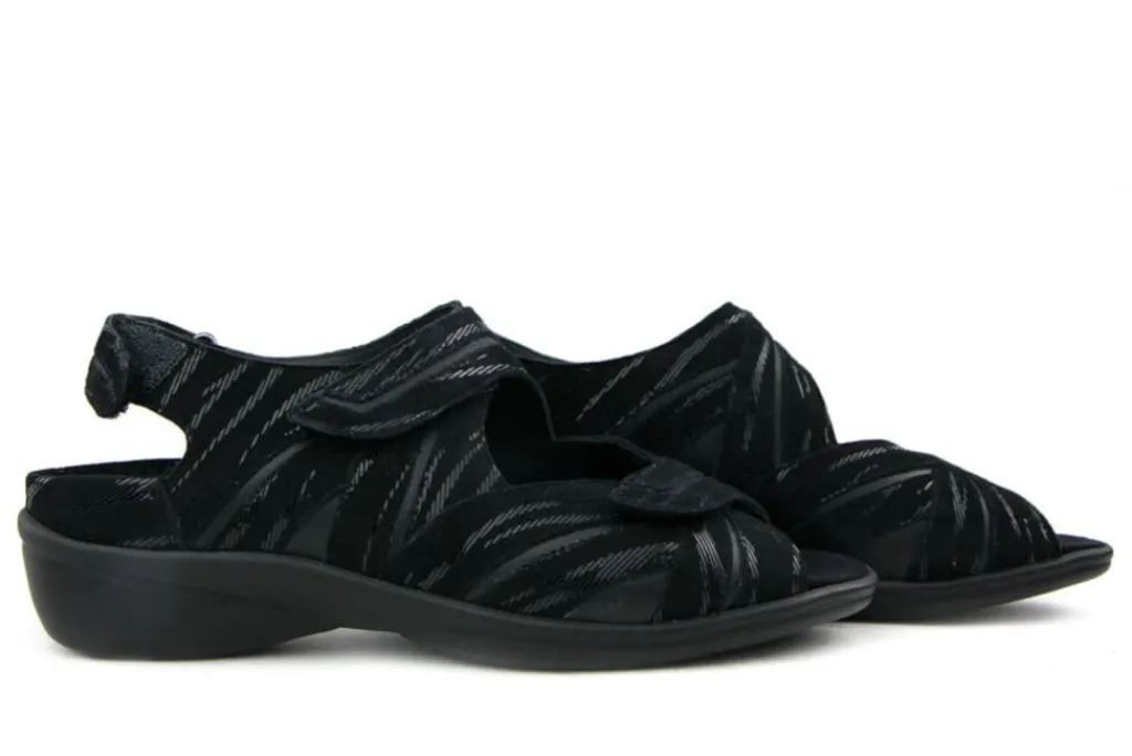 Sandalen En Slippers | Wijdte H^Durea Sandalen Zwart Fern H-leest
