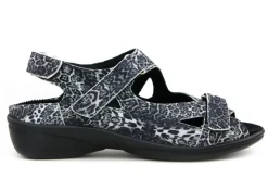 Sandalen En Slippers | Wijdte H^Durea Sandalen Zwart Wit Pixel Leopard H-leest