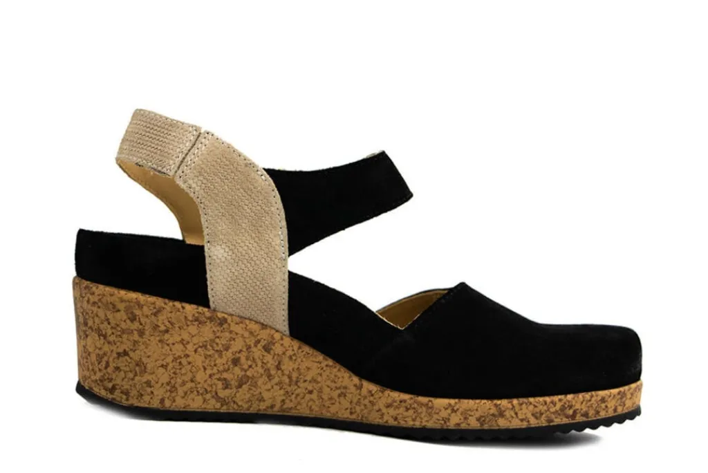 Sandalen En Slippers | Wijdte H^Durea Sleehak Zwart Zand