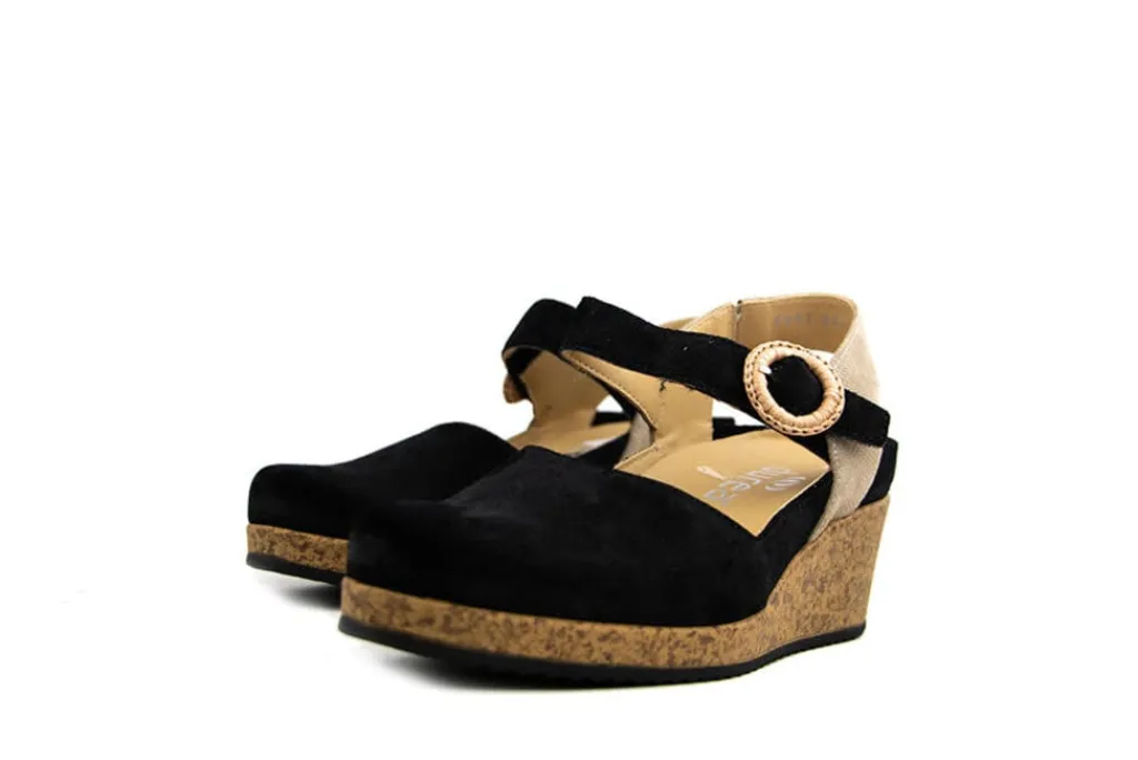 Sandalen En Slippers | Wijdte H^Durea Sleehak Zwart Zand